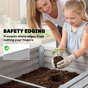 5' x 3' x 2' Raised Garden Bed, Galvanized Planter Box for Growing Flowers, Herbs and Vegetables, Black – view 41