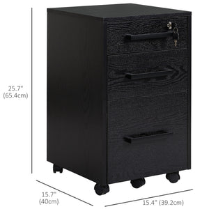 Lockable Vertical File Cabinet with Lock, 3 Drawer Filing Cabinet with Hanging Bars for Letter and A4 Size – view 2