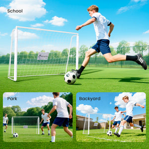 Soozier 6ft x 4ft Soccer Goal Net with Metal Frame, PE Mesh, Ground Stakes, Easy Assembly