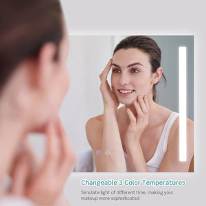 32 x 24 Inch Quadrate Wall Mirror with 3-Color Lights and, Anti-Fog Function view 3
