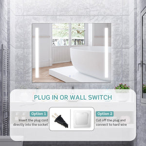 32 x 24 Inch Quadrate Wall Mirror with 3-Color Lights and, Anti-Fog Function view 9