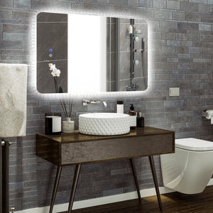 32 x 24 Inch Shatterproof Wall Mirror with 3-Color Lights and, Anti-Fog Function view 6