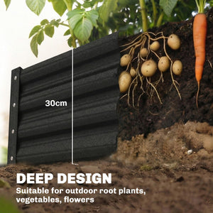 8 x 4 x 1ft Galvanized Raised Garden Bed, Reinforced Outdoor Planter Box with Open Bottom, Black