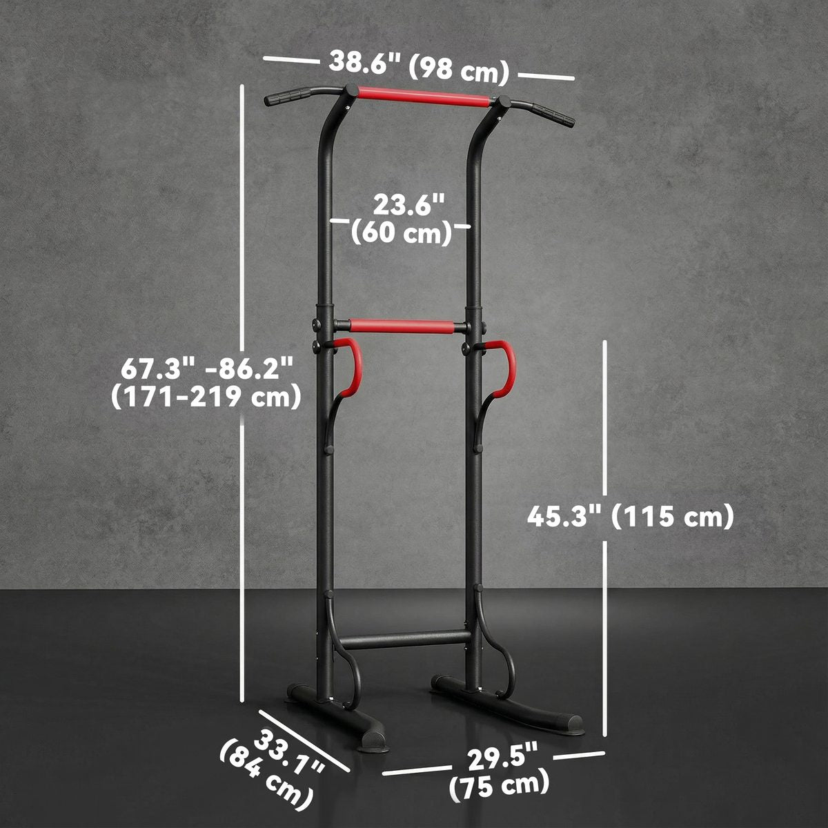 Soozier Power Tower, Pull Up Bar, Dip Station for Home Office Gym Multi-Function Workout Equipment