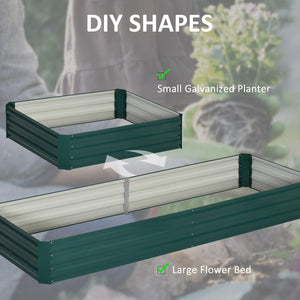 95" x 36" x 12" Galvanized Raised Garden Bed, Metal Elevated Planter Box for Growing Flowers, Herbs, Succulents, Green