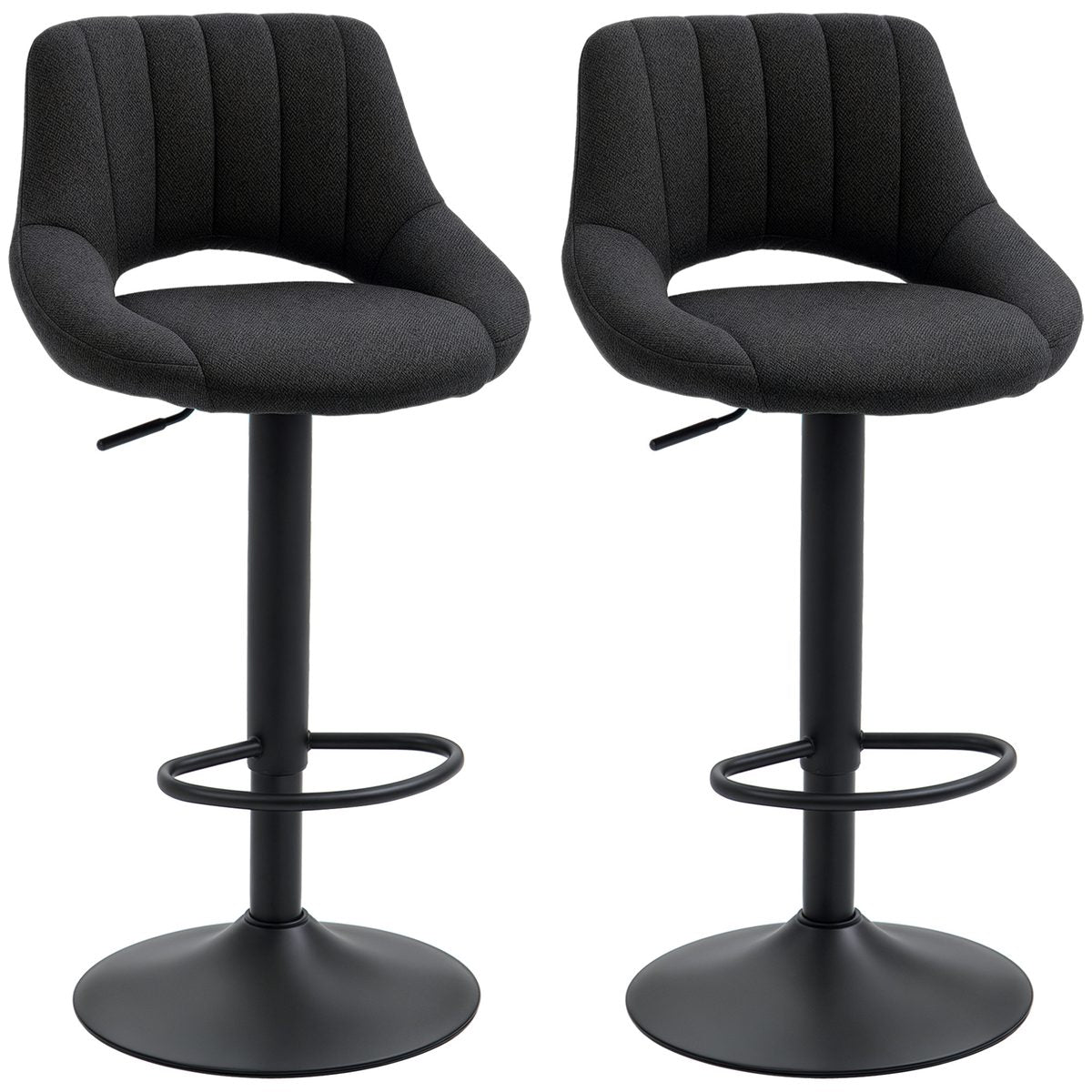 Bar Stools Set of 2, Swivel Counter Height Barstools with Adjustable Height and Cutout Back – view 2