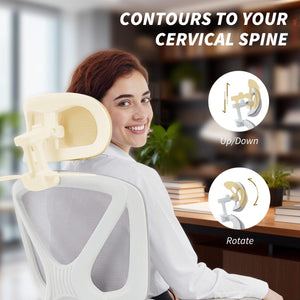 Mesh Desk Chair with Adjustable Headrest, Reclining Ergonomic Office Chair with Footrest, Light Grey