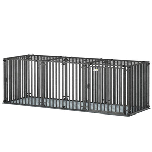 83 Inch Heavy Duty Dog Crate, Extra Large Metal Dog Cage Kennel with Mat for Large Breeds, Modular Puppy Playpen