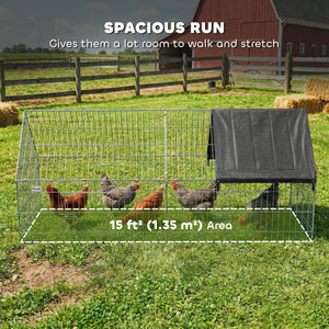 Metal Chicken Coop with UV-Resistant Cover for Hens, Rabbits, Ducks, Geese, 71" x 29.5" x 29.5", Black