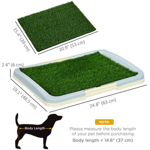 Puppy Training Pad, Indoor Portable Puppy Pad, with Artificial Grass, Grid, Panel, Tray, 24.8" x 19.1"
