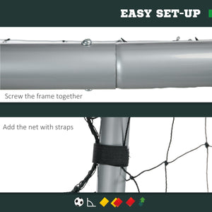 Soozier 10ft x 6.5ft Soccer Goal, Soccer Net for Backyard with Ground Stakes, Quick and Simple Set Up