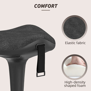 Swivel Standing Desk Chair, Adjustable Active Ergonomic Standing Stool, Backless Wobble Stool Chair, Black