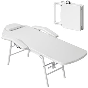 Portable Massage Table, Foldable Massage Bed, White