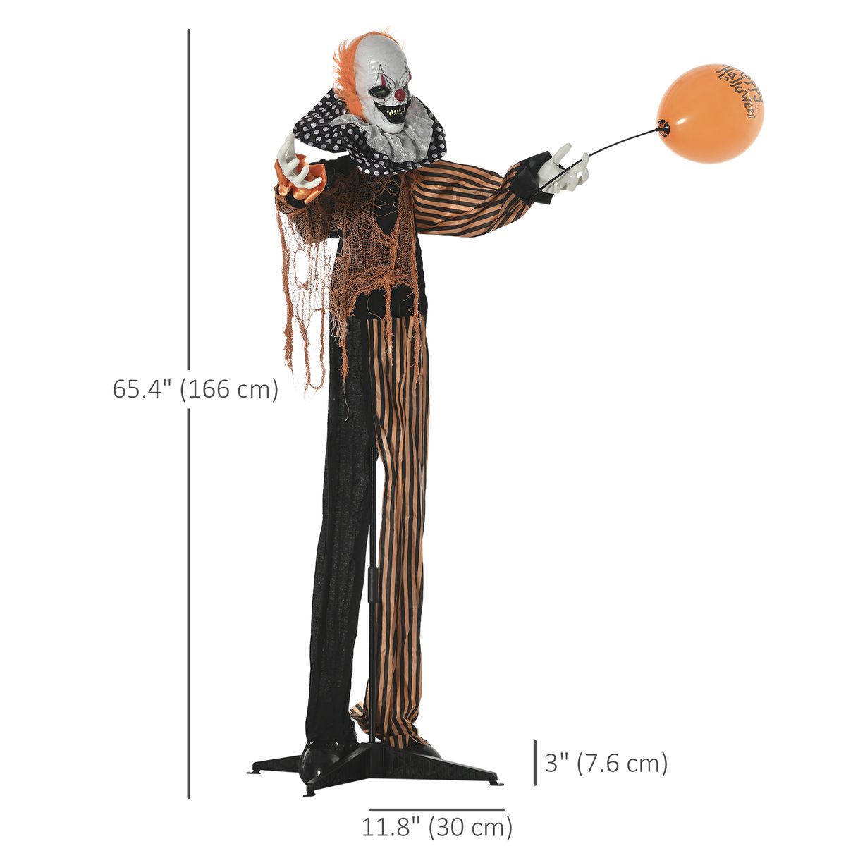 5ft Life Size Outdoor Halloween Decoration, Talking Circus Clown with Sound and Motion Activated, Light Up Eyes