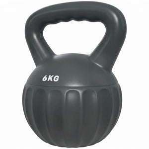 Soozier Kettlebell, 13 lbs Kettle Bell with Non-Slip Handle for Home Gym, Weight Lifting and Strength Training, Grey
