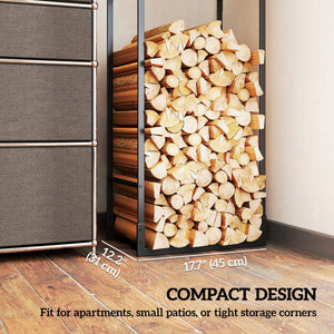 Firewood Rack Outdoor, Heavy Duty Log Holder with Adjustable Shelf for Fireplace, Indoor Outdoor Fire Wood Storage Rack