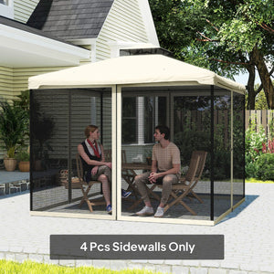 Replacement Mosquito Netting for Gazebo 10' x 10' Black Screen Walls for Canopy with Zippers for Parties – view 7