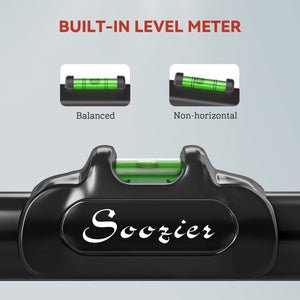 Soozier Pull Up Bar Doorway No Screws, Chin Up Bar with Level Metre, 37.8"-51.2" (96-130cm) Width Adjustable, Max Load 440lbs