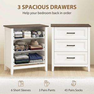 Dresser for Bedroom with 3 Drawers Storage Chest of Drawers for Living Room, Closet, Laundry, Entryway