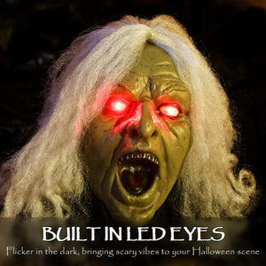 72" Life Size Halloween Animated Crawling Zombie with Glowing LED Eyes, Battery Operated, Indoor Outdoor Party Props