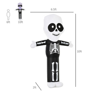 10ft Halloween Inflatable Skeleton Ghost Decoration, LED Lighted for Home Indoor Outdoor Garden Lawn Decoration Party Prop