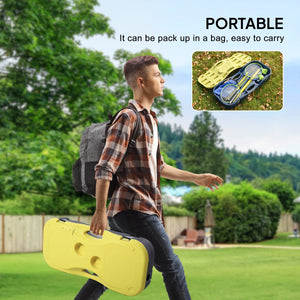 Portable Badminton Net Set with 9.5x5 ft Net, Foldable Badminton Net with 2 Shuttlecocks, 2 Badminton Rackets and 1 Suitcase, for Indoor Outdoor, Beach, Backyard