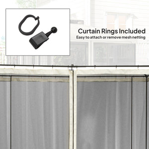 Replacement Mosquito Netting for Gazebo 10' x 10' Black Screen Walls for Canopy with Zippers for Parties – view 6