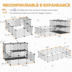 46 Panels Pet Playpen, DIY Small Animal Playpen, Indoor Portable Pet Fence for Guinea Pigs, Bunny, Rabbits, Hamsters, Hedgehogs