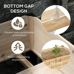 Raised Garden Bed, Elevated Planter Box, 47"x24"x29" with Legs, Metal Frame, Wooden Planter Pot for Backyard, Patio to Grow Vegetables, Herbs, and Flowers, Natural