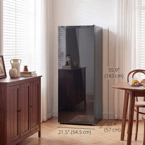 7.0 Cu.Ft Upright Freezer, Compact Stand Up Freezer with 6 Adjustable Shelves, Reversible Door for Home Office, Black
