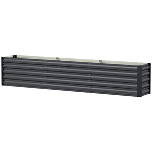 8 x 2.6 x 1.5ft Galvanized Raised Garden Bed, Reinforced Outdoor Planter Box with Open Bottom, Black