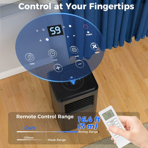 8,000 BTU Moible Air Conditioner 345 Sq. Ft., Dehumidifier Fan Auto Sleep with 24H Timer On/Off, Window Kit, Black