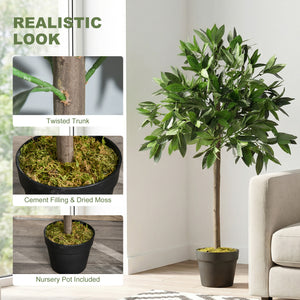 4FT Artificial Laurel Tree Set of 2, Lifelike Fake Plant with 564 Leaves – view 10