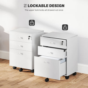 3-Drawer Small Filing Cabinet with Lock, Vertical Office Storage Cabinet with Wheels for Home Office, Black β view 12