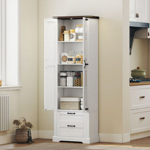71" Tall Kitchen Pantry Cabinet, Farmhouse Kitchen Storage Cabinet with 2 Drawer and Adjustable Shelves – view 14