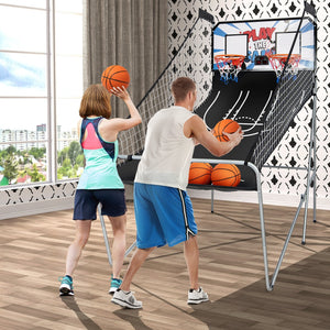 Indoor Double Electronic Basketball Game with 4 Balls-White view 3