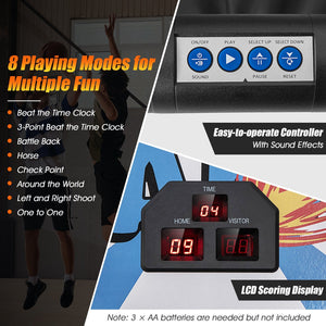 Indoor Double Electronic Basketball Game with 4 Balls-White view 5
