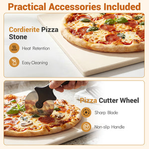 Indoor Electric Pizza Oven Countertop Pizza Oven for 12 Inch Pizzas-Black view 8