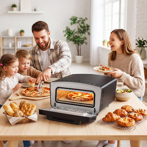 Indoor Electric Pizza Oven for 12 inches Pizzas with 8 Presets-Black view 3