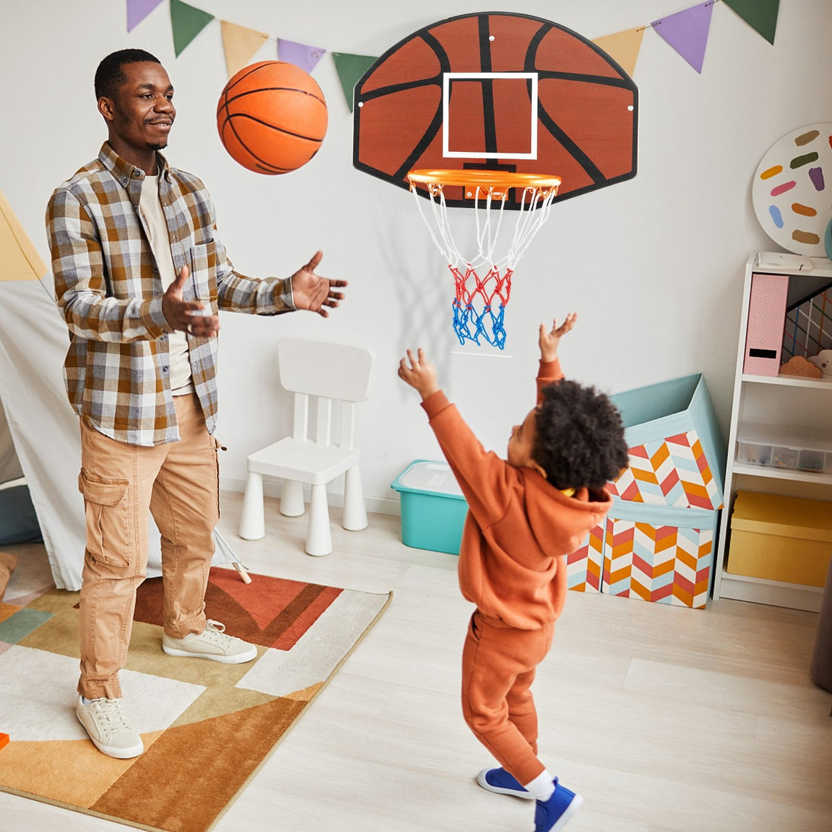 Indoor Outdoor Basketball Games with Large Shatter-proof Backboard view 2