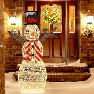 Indoor/Outdoor Christmas Lighted Snowman Decorations with Pre-Lit 80 Lights view 6