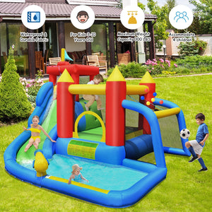 Inflatable Bounce House Splash Pool with Water Climb Slide Blower included view 3
