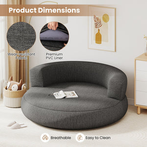 Inflatable Lounger Air Sofa with Detachable Cover-Gray view 6