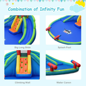 Inflatable Water Slide Bounce House with Mighty Splash Pool view 9