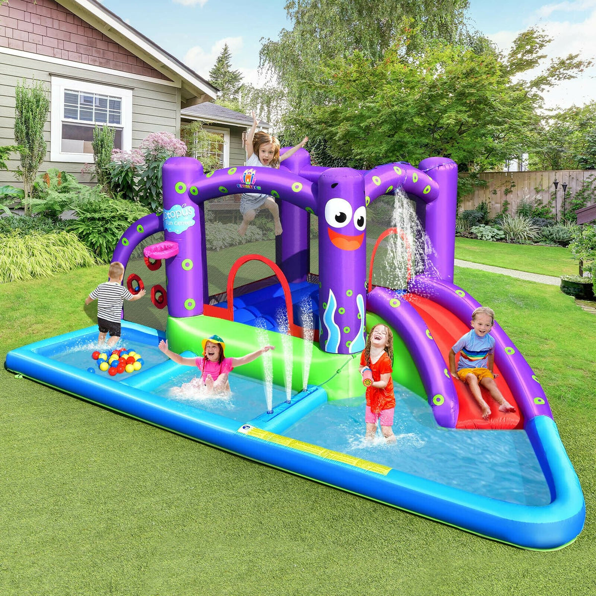 Inflatable Water Slide Castle without Blower view 2