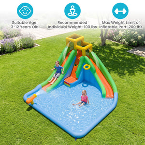 Inflatable Water Slide for Kids with Double Slides and 680W Blower view 5
