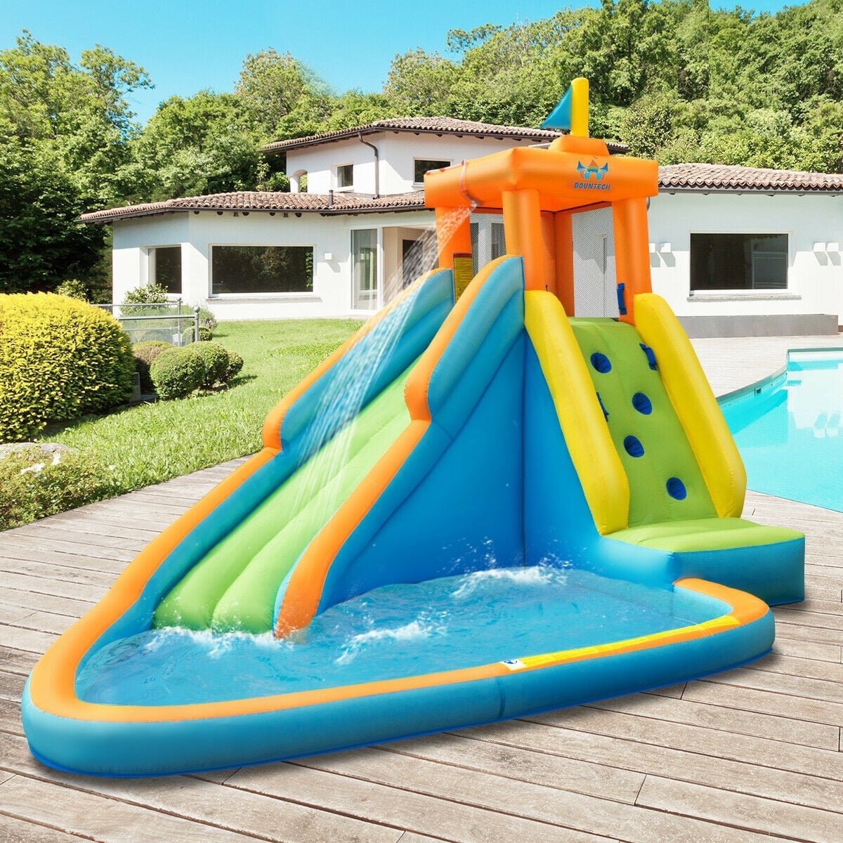 Inflatable Water Slide Kids Bounce House with 740W Blower view 2