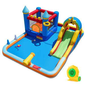 Inflatable Water Slide Park Bouncy Castle with Climbing Wall with Blower view 3