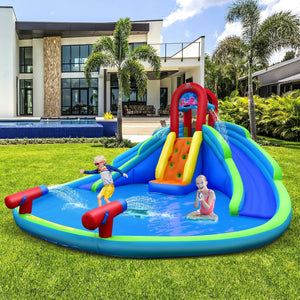Inflatable Waterslide Bounce House with Upgraded Handrail without Blower view 2