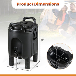 Insulated Beverage Dispensers Set of 2 Hot and Cold Drink Server Carriers with Ergonomic Handles-Black view 3